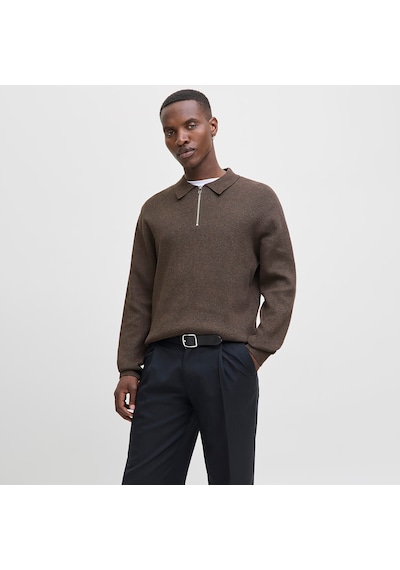Jack & Jones Milano Stitch Erkek Kahverengi Sweatshirt 12281743-dls Kahverengi