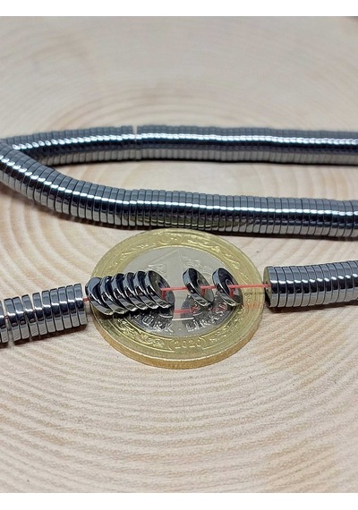 Yasam Tohumu 36805 Hematit Taşı Dizi 6 1 MM Kolye Altın - Siyah