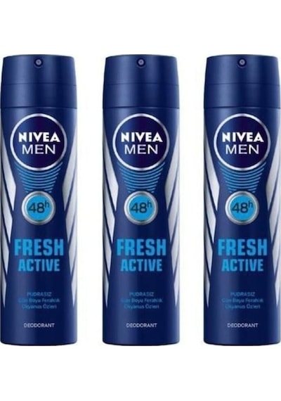 Nivea Men Fresh Active Erkek Sprey Deodorant 150 ML x 3