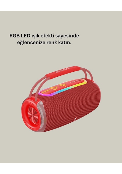Mey İthalat Suya Dayanıklı 20w Rgb Hoparlör Bluetooth, Usb, Sd Kart Ve Aux Girişli