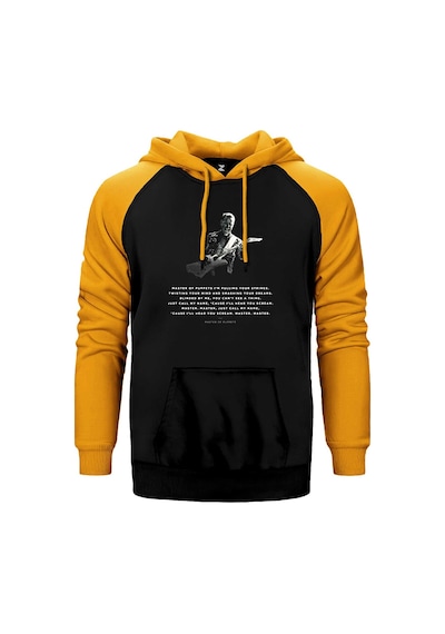 Metallica Master Of Puppets James Sarı Renk Reglan Kol Kapşonlu Sweatshirt Sarı