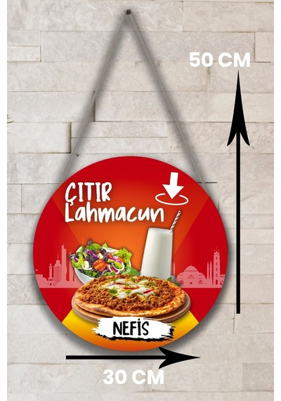 Lahmacun Salonu Için Duvar, Kapı, Çift Taraflı Askılı Pano Karşılama Tabelası, Restoran Süs Dekor