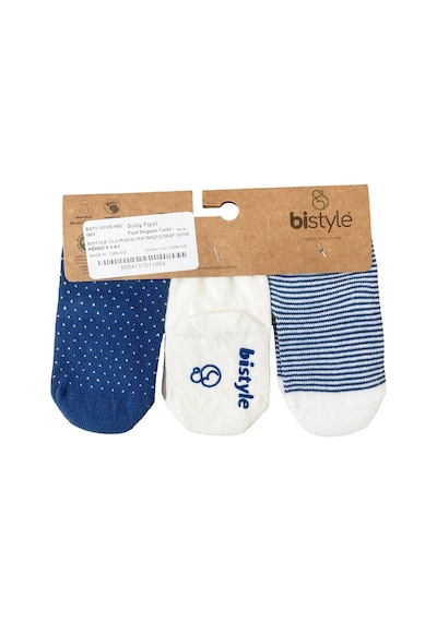 Bistyle 3'lü Puanlı Kaymaz Çorap 10108 İndigo