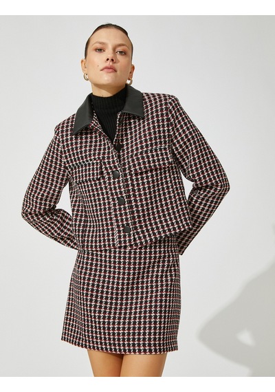 Koton Crop Tüvit Ceket Suni Deri Detaylı Siyah Ekose 3wak50174uw 3WAK50174UW9C9 Siyah Koton Crop Tüvit Ceket Suni Deri Detaylı Siyah Ekose 3wak50174uw 3WAK50174UW9C9 Siyah