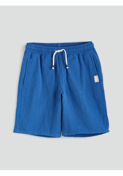 Lc Waikiki Lcw Kids Mavi Beli Lastikli Erkek Çocuk Şort Mıd Blue