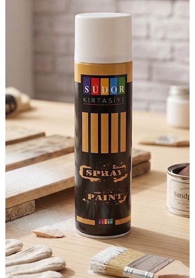 Sprey Boya 200 Ml 1 Adet Südor Hızlı Kuruyan Renkli Profesyonel Canlı Renk Ahşap Plastik Demir Metal Cam Porselen Duvar Beyaz