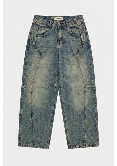 it's basic Kadın T.kot Rengi 4w5-85 Barrel Fit Cep Detaylı %100 Koton Tasarım Denim Jean