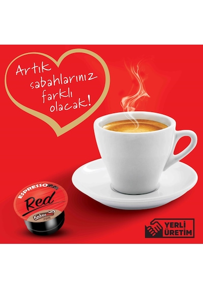 Espressomm® Tchibo Cafissimo Makineleri İle Uyumlu Red Kapsül Kahve 5 x 10'lu