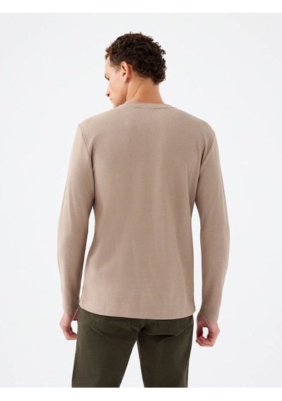 Loft Regular Fit Bej Erkek Uzun Kollu T-shirt Lf2040679 Bej