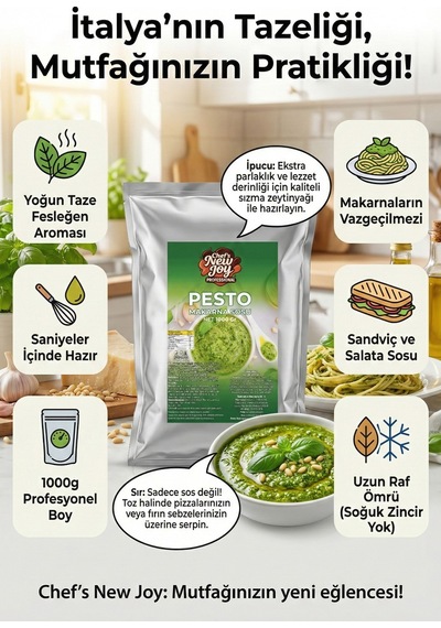 Chefs New Joy Pesto Sos 12 x 1 KG 1 Koli Koli Bazlı Avantaj Seti