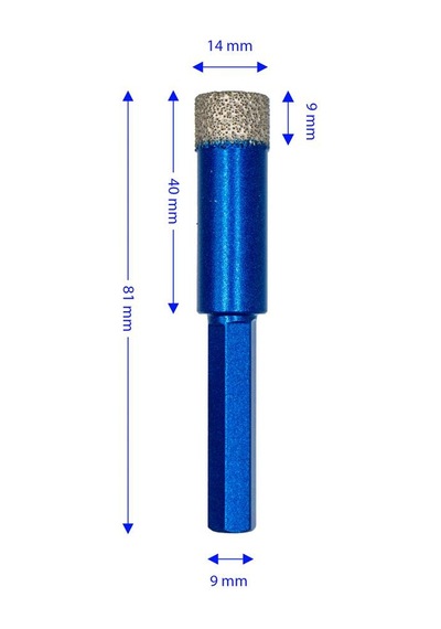Master 530934 Altıgen Saplı Granit Mermer Delme Panç 14 Mm