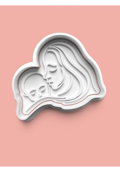 Anne Ve Bebeği Kurabiye Kalıbı Ve Şeker Hamuru Kalıbı 4'lü Set