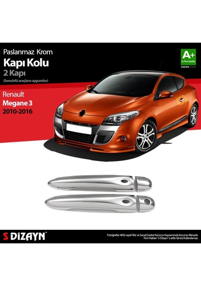 S-Dizayn Renault Megane 3 Krom Kapı Kolu 2 Kapı Sensörlü 2010-2016