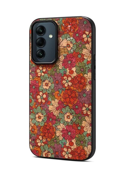 Samsung Galaxy Uyumlu A35 5g  Kılıf Zebana Vintage Kumaş Kılıf Desen 1