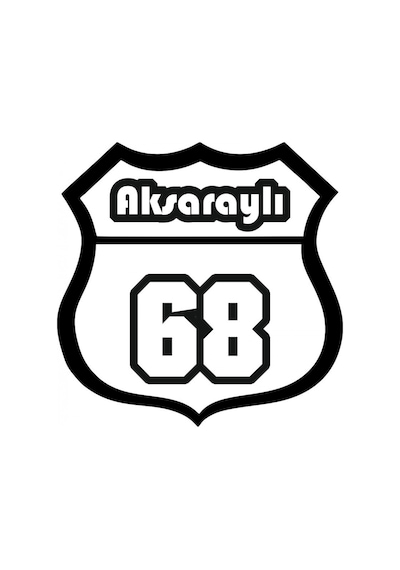 68 Plaka Aksaraylı Sticker Araba Yapıştırma