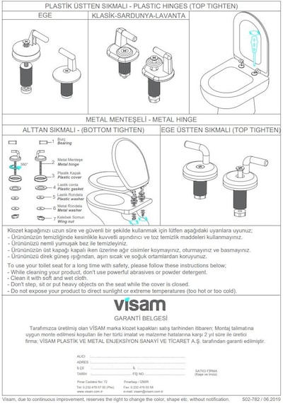 Visam İris Termoplast Klozet Kapağı 525 - 001