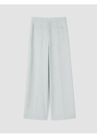 Lcw Modest Mavi Loose Fit Kadın Pileli Kumaş Pantolon