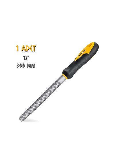 Sgs Saplı Ahşap Törpü Yarım Yuvarlak 12" 300 Mm.