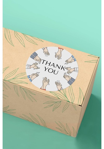 Alkışlayan Eller Thank You Sticker 3x3cm St2334 Çok Renkli