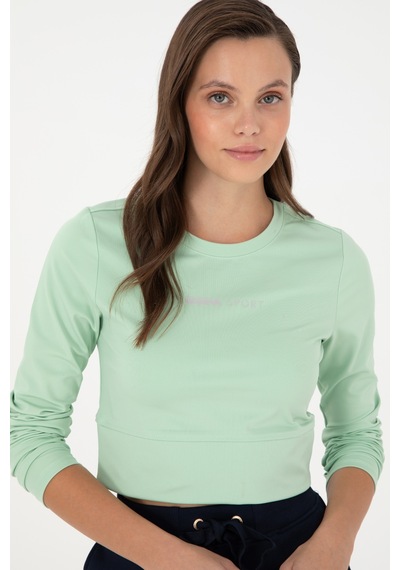 U.S. Polo Assn.  Kadın Yeşil Bisiklet Yaka Sweatshirt 50291461-VR250