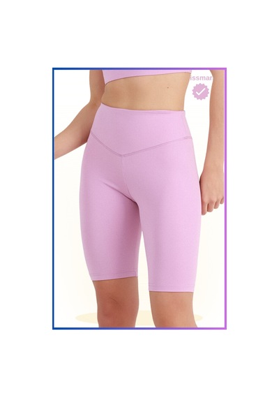Missmaral Kadın Yüksek Bel Toparlayıcı Tayt Kısa Spor Şort Deniz Havuz Spor Biker Shorts Lila 1070 Lila