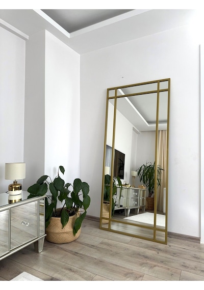 Effe 180x80 Cm Gold Metal Çerçeveli Dekor Ayna