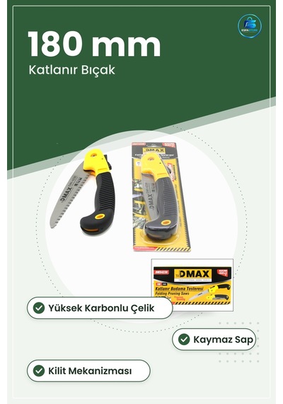Budama Testeresi Katlanır 180 Mm Bahçe Bağ Meyve Ağacı Dalı Kesme
