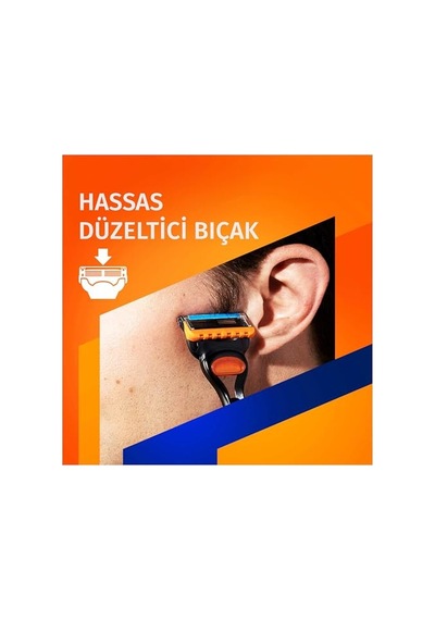 Gillette Fusion Tıraş Makinesi + 5 Adet Yedek Tıraş Bıçağı + Premium Stand Hediyeli Paket