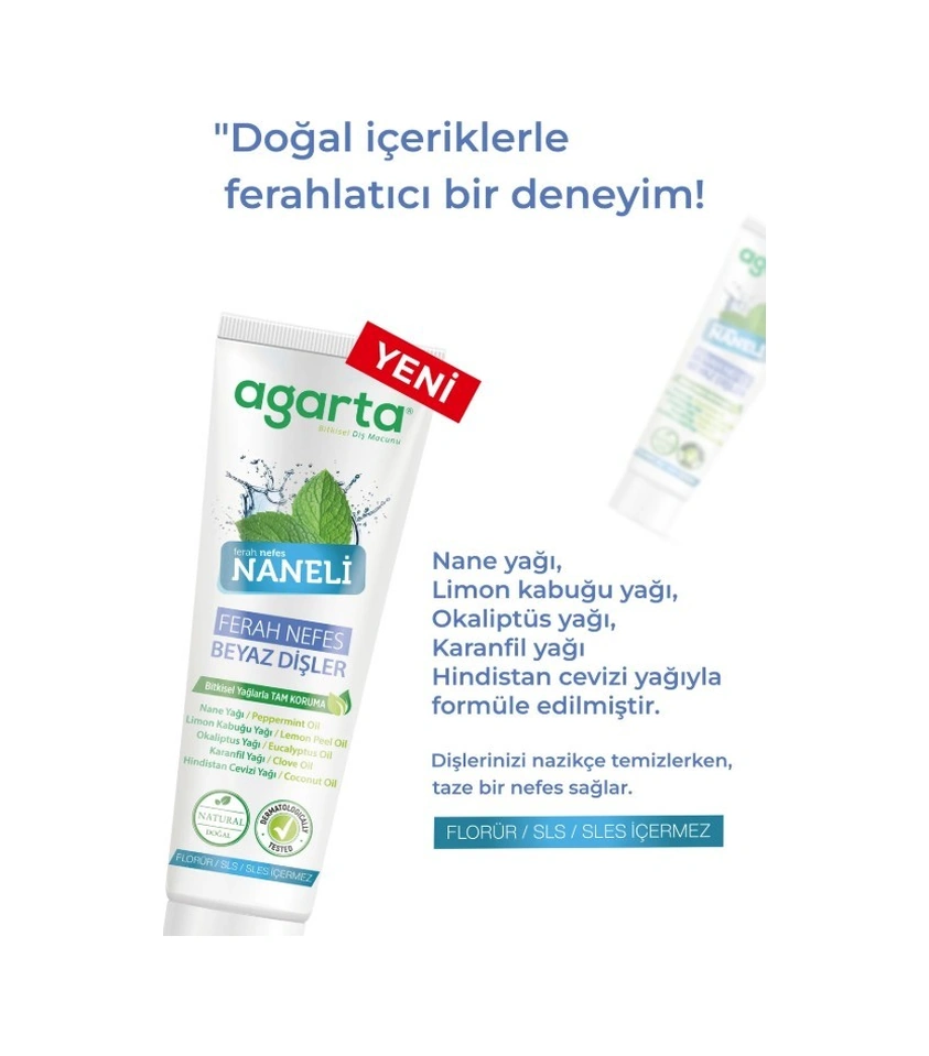 Agarta Doğal Naneli Diş Macunu 100 Ml