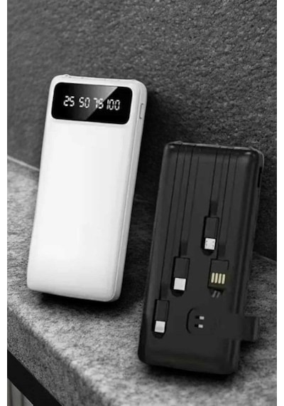 Powerbank 20.000 Mah Lcd Ekran Usb Lightning Type-c Uyumlu İos Ve Android Siyah 89556184