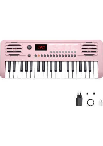 Jwin Sapphire Mk-1537 37 Tuşlu Org Adaptör Hediye -pembe