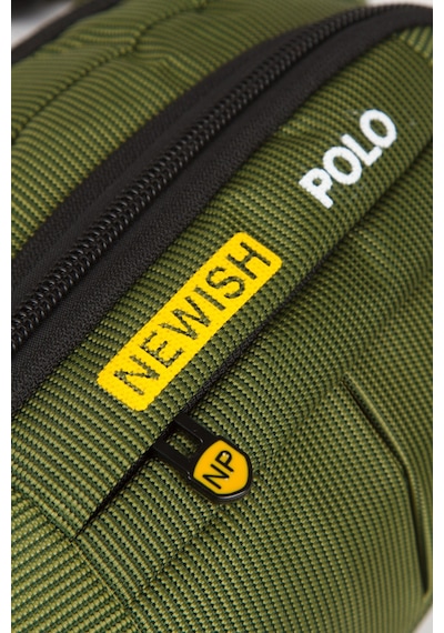 Newish Polo Erkek Kumaş Usb Kulaklık Çıkışlı Crossbody Çapraz Göğüs Omuz Ve Bel Çantası New201 - Haki