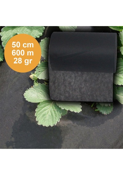 50 CM x600M Siyah Tekstil Mulch Siyah Agril 28 G Tarımsal Ot Örtüs