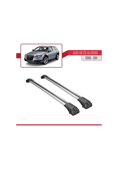 Audi A6 C6 Allroad Estate 2006-2011 Arası İle Uyumlu Ace-1 Ara Atkı Tavan Barı Gri