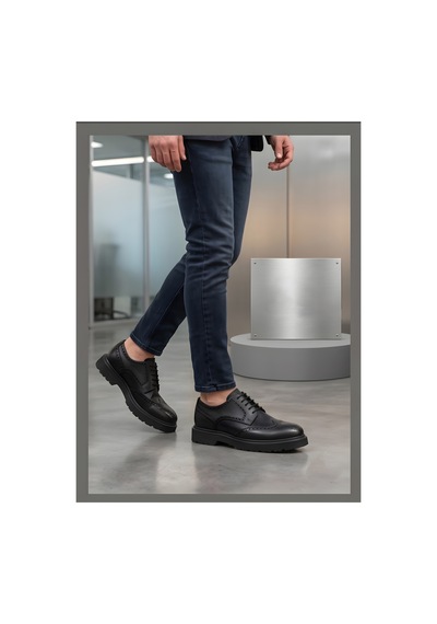 Crc Ayakkabı Luxury Touch Siyah Deri Ayakkabı - Klasik & Casual Hybrid Stil