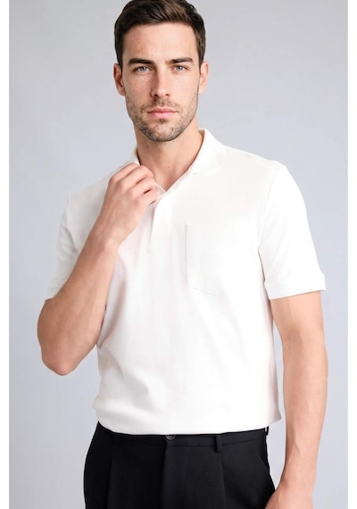 Defacto %100 Pamuk Polo Tişört G2608ax26spwt32 Beyaz-wt32