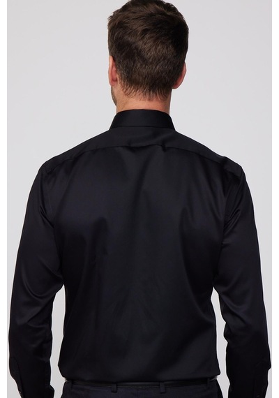 Tudors Slim Fit Non Iron Siyah Erkek Gömlek-29750-siyah Siyah