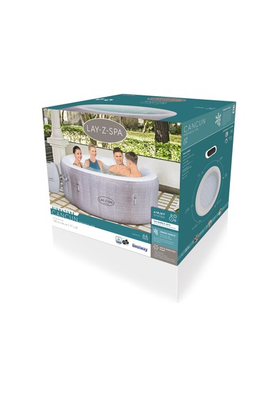 Lay-z-spa 60003 Cancun Signature Airjet Şişme Spa Havuzu, 2-4 Kişilik Gri
