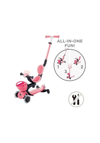 Go Up Baby 360 Scooter Işıklı Koyu Pastel Pembe Diğer
