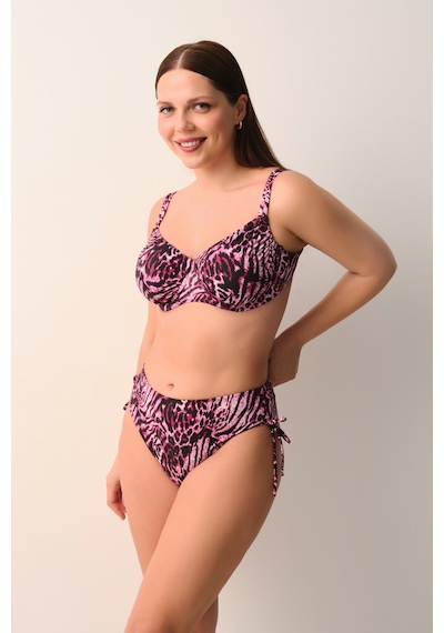Suwen Janet Balenli Balkonet Toparlayıcı Bikini Üst Sb2694012001200 Pembe Leopar Desenli