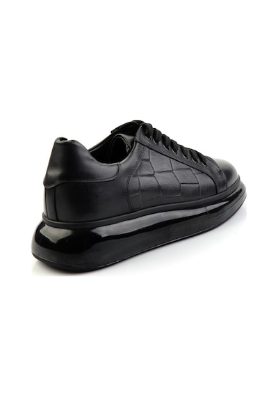 Siyah Hakiki Deri Erkek Sneaker E01401099841 Siyah