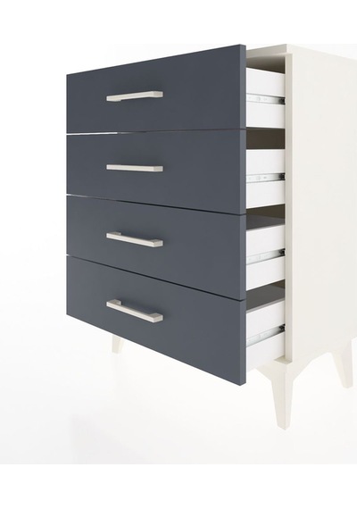 Arges Komodin 4 Çekmeceli 60x30x80 Aytaşı-antrasit Aytaşı