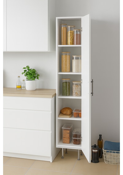 Stillmobilya 170x35cm Mdf Mutfak Banyo Çok Amaçlı Dolap Beyaz
