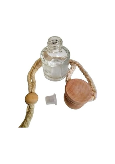 Ahşap Kapaklı Boş Cam Silindir Oto Kokusu Şişeleri, 8 Ml, 5 Adet, Yeniden Kullanılabilir, Esans Depolama İçin 50 x 22