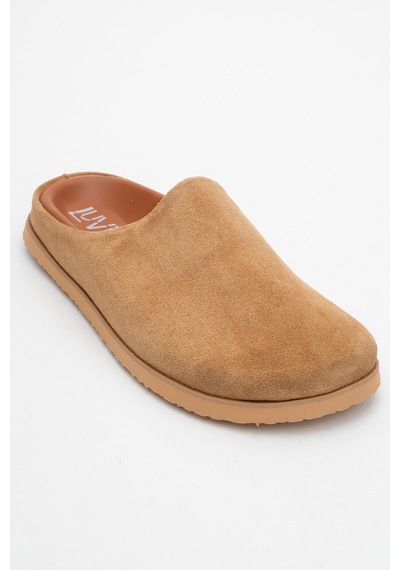Luvishoes Luvi Shoes Space Toprak Süet Hakiki Deri Önü Kapalı Kadın Terlik Toprak
