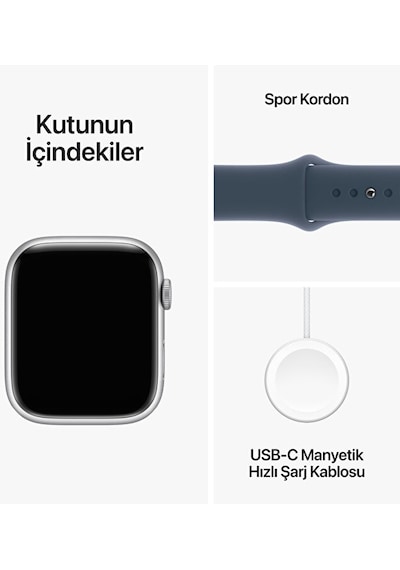 Apple Watch Series 9 GPS 45 MM Alüminyum Kasa Spor Kordon M/L Akıllı Saat (Apple Türkiye Garantili)
