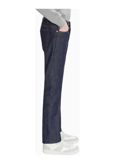 A.p.c Japon Kumaş Düz Kesim Erkek Kot Pantolon Koyu Mavi
