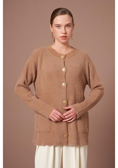 Ftz Women Kadın Angora Hırka Bisküvi 25259 Bisküvi