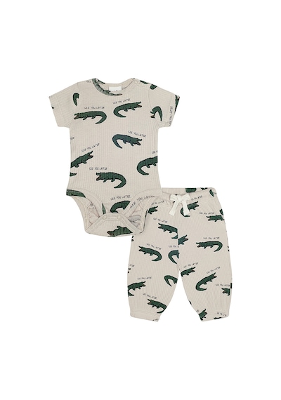 Antebies Timsah Kısa Kollu Body Pantolon Set renkli