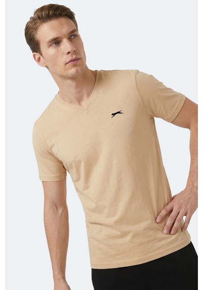 Slazenger Rıvaldo T Erkek Bej Tişört